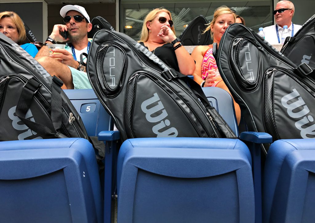 NEW YORK, NY - SEPTEMBER 09:  In the Wilson box at Arthur Ashe, tennis racquets are provided to guests Day Twelve of the 2016 US Open at the USTA Billie Jean King National Tennis Center on September 8, 2016 in Queens.  (Landon Nordeman for ESPN)