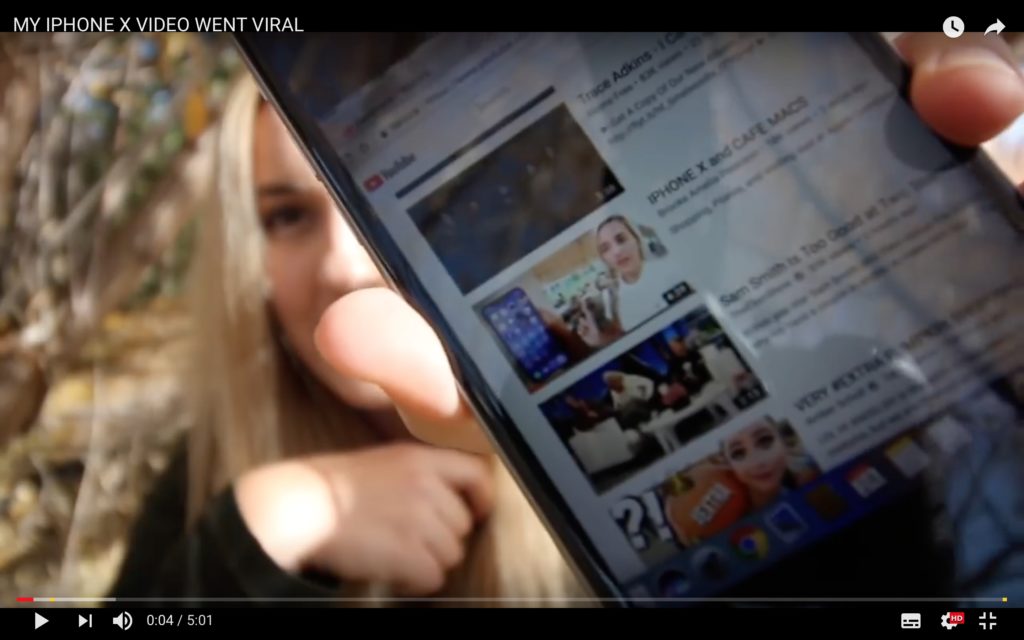 Screenshot del video pubblicato da Brooke Amelia Peterson su iPhone X